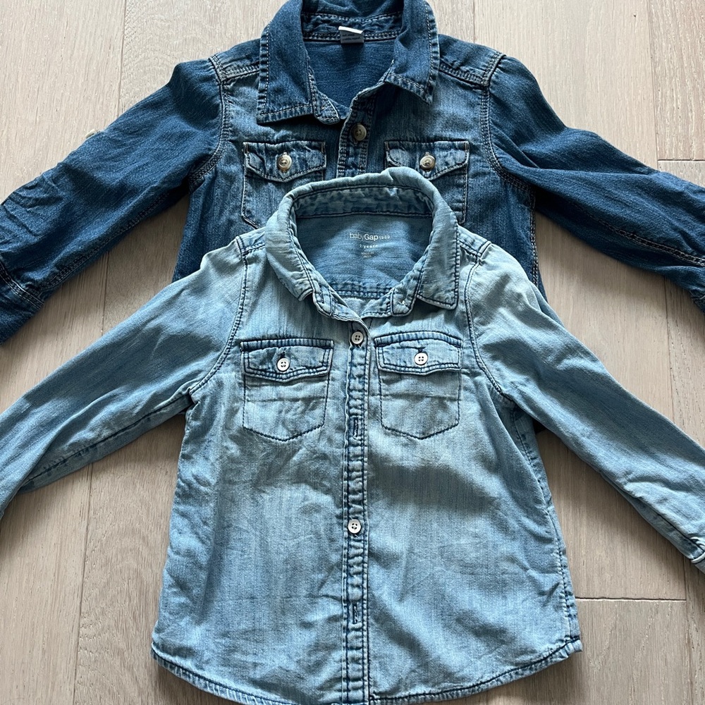 🍀2/$10 Gap & Old Navy Kids Toddler Denim shirt bundle - 2t